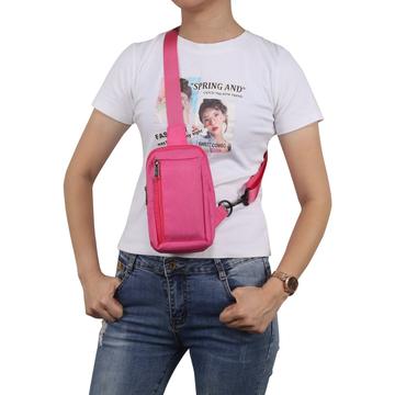 Vandafvisende bryst- og skuldertaske i nylon - passer til 6,5"- 7,2"-telefoner - pink