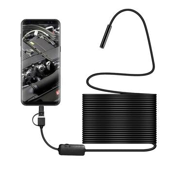 Vandtæt 8mm Endoskop / Inspektionskamera - USB, MicroUSB, Type-C - 10m