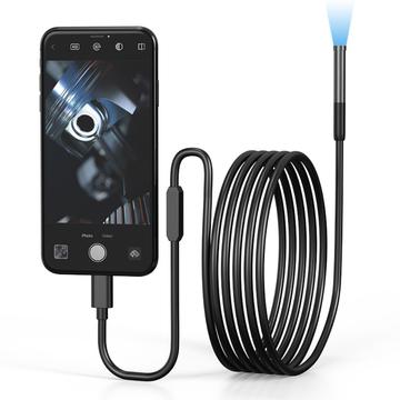 Vandtæt 8 mm endoskopkamera til iPhone, iPad, smartphones, tablet - 3 m