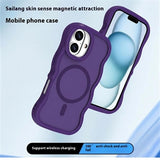 iPhone 16 Plus Bølgekant magnetisk hybrid cover - lilla