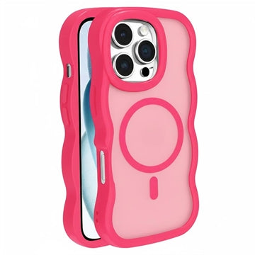 iPhone 16 Pro Bølgekant magnetisk hybrid cover - hot pink