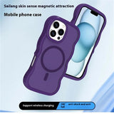 iPhone 16 Bølgekant magnetisk hybrid cover - lilla