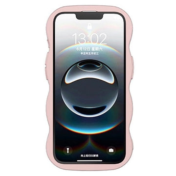 iPhone 16e/17e Bølgekant magnetisk hybrid cover - pink