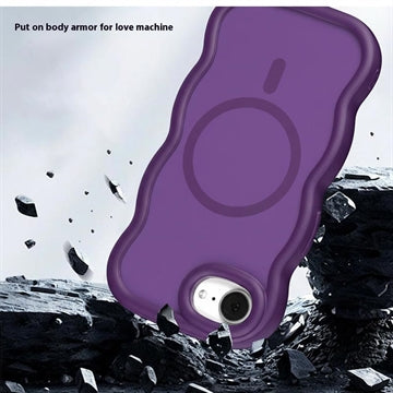 iPhone 16e/17e Bølgekant magnetisk hybrid cover - lilla