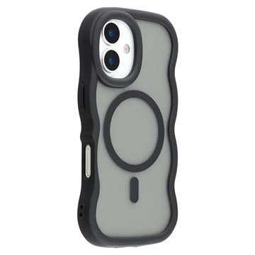 iPhone 17 Bølgekant magnetisk hybrid cover - sort