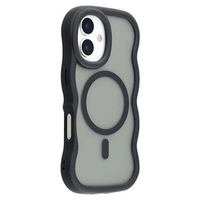 iPhone 17 Bølgekant magnetisk hybrid cover - sort