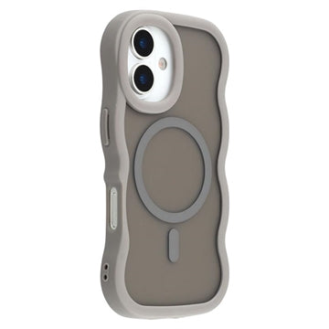 iPhone 17 Bølgekant magnetisk hybrid cover - grå