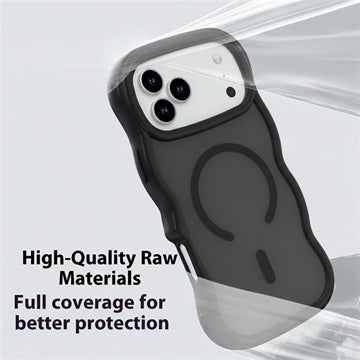 iPhone 17 Pro Bølgekant magnetisk hybrid cover - sort