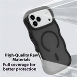 iPhone 17 Pro Max Bølgekant magnetisk hybrid cover - sort