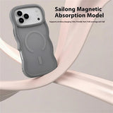 iPhone 17 Pro Max Bølgekant magnetisk hybrid cover - grå