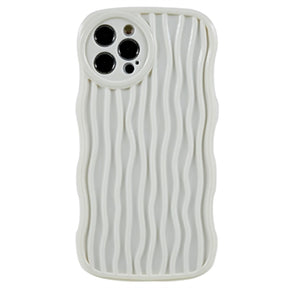 iPhone 12 Pro Bølget Serie TPU Cover - Hvid