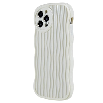 iPhone 12 Pro Bølget Serie TPU Cover - Hvid