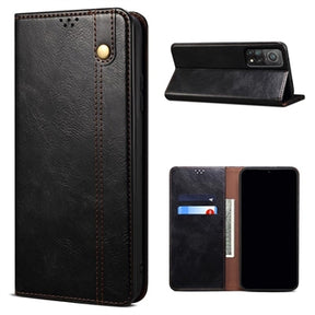 Xiaomi 11T/11T Pro Waxy Series Etui med Pung - Sort