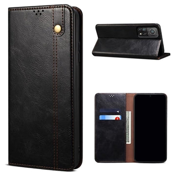 Xiaomi 11T/11T Pro Waxy Series Etui med Pung - Sort