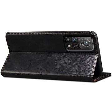 Xiaomi 11T/11T Pro Waxy Series Etui med Pung - Sort