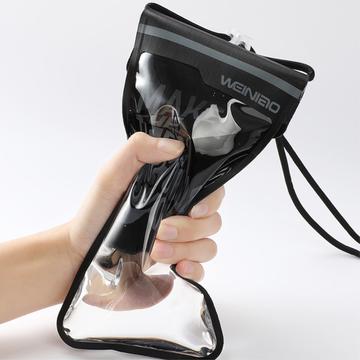Weiniao universelt vandtæt etui med snor - 7.5", IPX8 - Sort