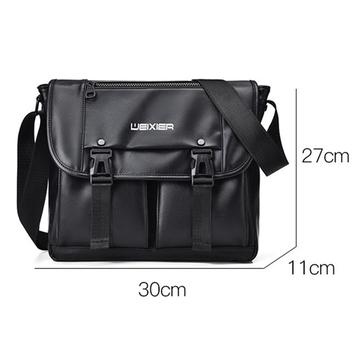 Weixier D269 Læder Crossbody Skuldertaske - 30x27x11cm - Sort