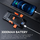 West Biking YP0701321 5-i-1 cykellygte med telefonholder og powerbank-funktion - sort