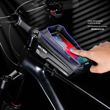 Wild Man XT2S cykeltaske til mobiltelefon med touchscreen-vindue - 4.7-6.7" - sort