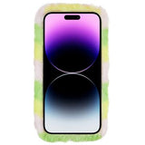 3D Plush Furry Vinter iPhone 14 Pro TPU Cover - Gul Rose