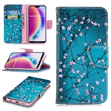Huawei P20 Lite Wonder Series Pung - Hvid Blomster