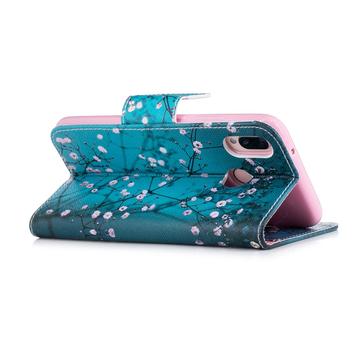 Huawei P20 Lite Wonder Series Pung - Hvid Blomster
