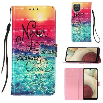 Wonder Series Samsung Galaxy A12 Pung Cover - Never Stop Dreaming
