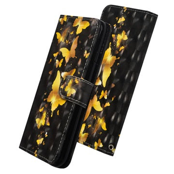 Wonder Series Samsung Galaxy A21s Pung - Guld Sommerfugl