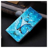Wonder Series Samsung Galaxy S21 5G Pung Cover - Blå Sommerfugl