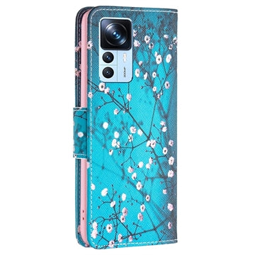 Xiaomi 12T/12T Pro Wonder Series Pung - Hvide Blomster
