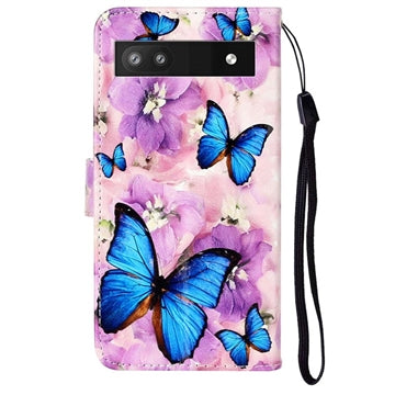 Wonder Series Google Pixel 7a Pung Cover - Blå Sommerfugl