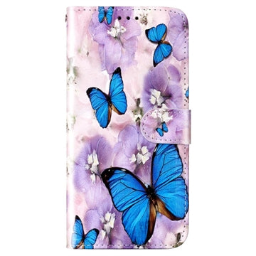 Wonder Series Motorola Moto G73 Pung Cover - Blå Sommerfugl