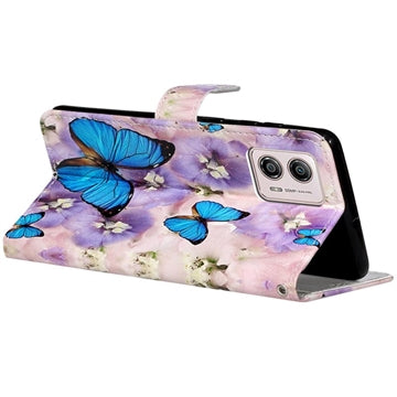 Wonder Series Motorola Moto G73 Pung Cover - Blå Sommerfugl
