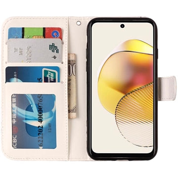 Wonder Series Motorola Moto G73 Pung Cover - Blå Sommerfugl