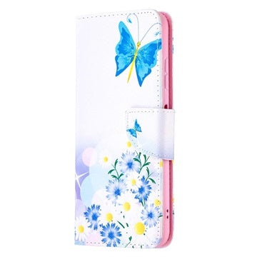 Wonder Series Samsung Galaxy A22 5G, Galaxy F42 5G Pung - Blå Sommerfugl