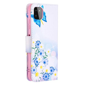 Wonder Series Samsung Galaxy A22 5G, Galaxy F42 5G Pung - Blå Sommerfugl