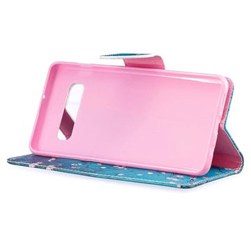 Wonder Series Samsung Galaxy S10+ Pung - Hvid Blomster