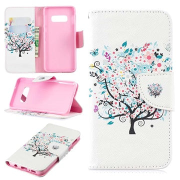 Wonder Series Samsung Galaxy S10e Cover med Kortholder - Blomstrede Træ