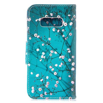 Wonder Series Samsung Galaxy S10e Cover med Kortholder - Hvid Blomster