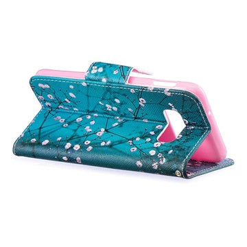 Wonder Series Samsung Galaxy S10e Cover med Kortholder - Hvid Blomster