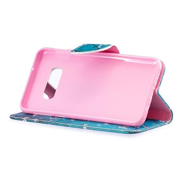 Wonder Series Samsung Galaxy S10e Cover med Kortholder - Hvid Blomster