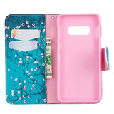 Wonder Series Samsung Galaxy S10e Cover med Kortholder - Hvid Blomster