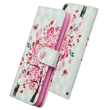 Wonder Series Samsung Galaxy S20 FE Pung med Stativ - Blomstrede Træ