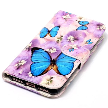 Wonder Series Sony Xperia 10 V Pung Cover - Blå Sommerfugl
