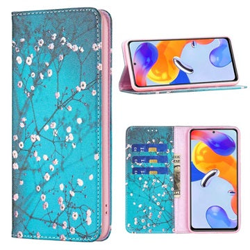 Wonder Series Xiaomi Redmi 10C Pung Cover - Hvid Blomster