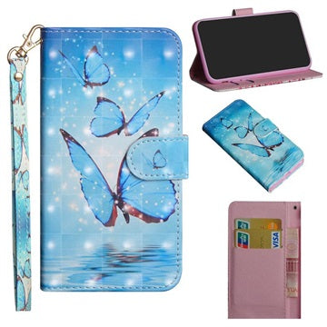 Wonder Series iPhone 12 mini Coverpung - Blå Sommerfugl
