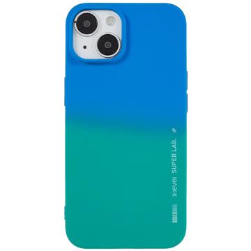 X-Level Rainbow iPhone 14 Plus TPU Cover - Grøn / Blå