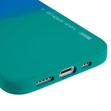 X-Level Rainbow iPhone 14 Plus TPU Cover - Grøn / Blå