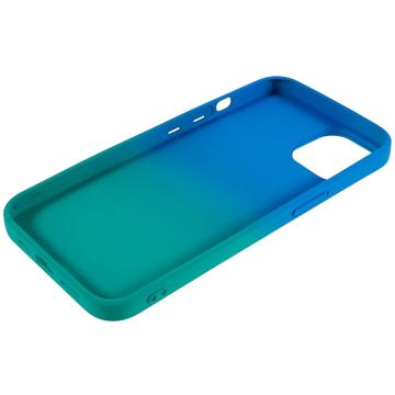 X-Level Rainbow iPhone 14 Plus TPU Cover - Grøn / Blå