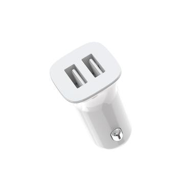 XO CC31 Dobbelt USB-billader - 2.4A - Hvid